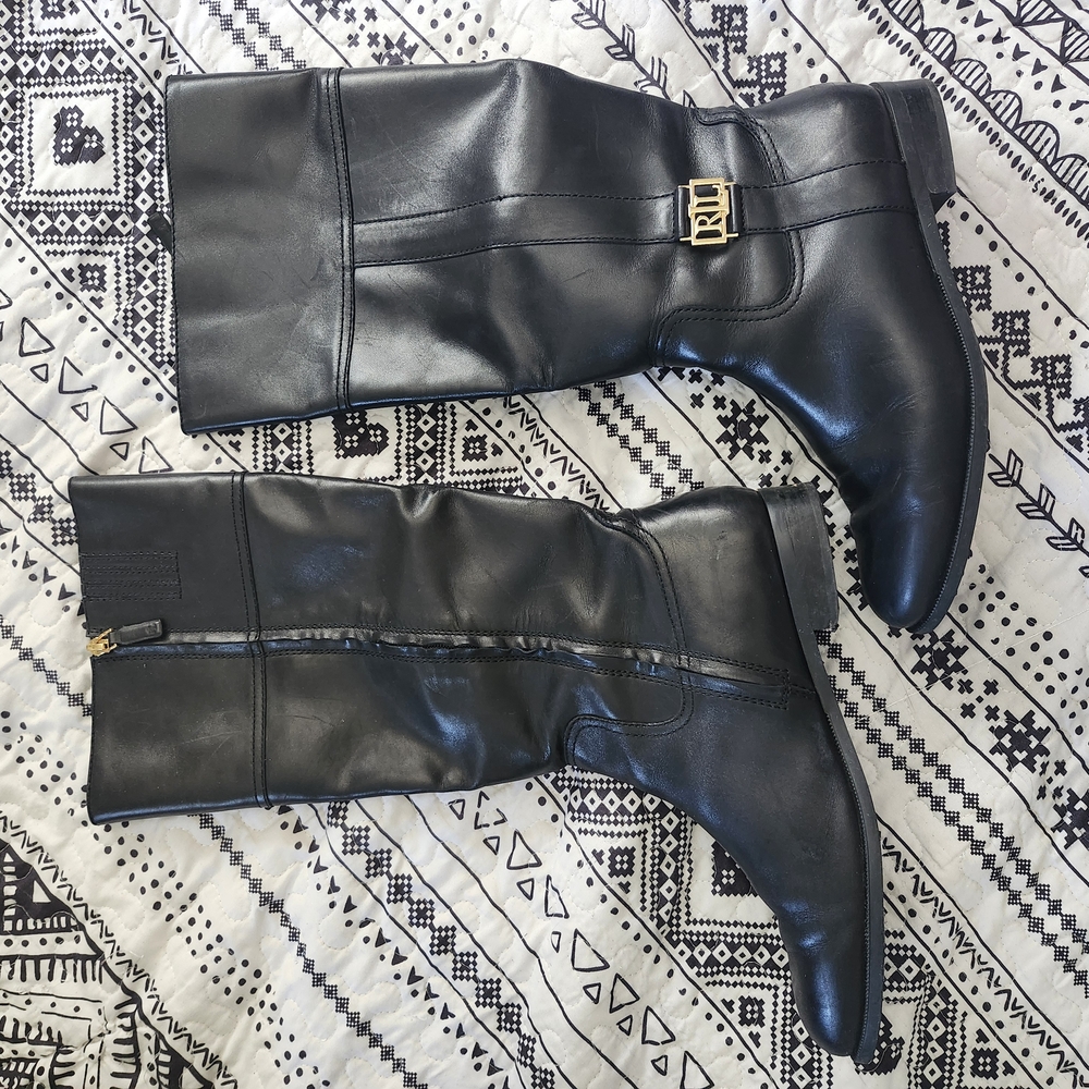 Ralph Lauren Black Leather Riding Boots
